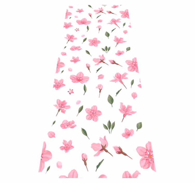 Vinylmatta badrum akvarellpastell rosa blommor - Tenstickers