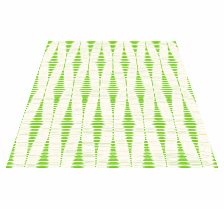 Vinylmatta geometrisk grön rabaul ikat - Tenstickers