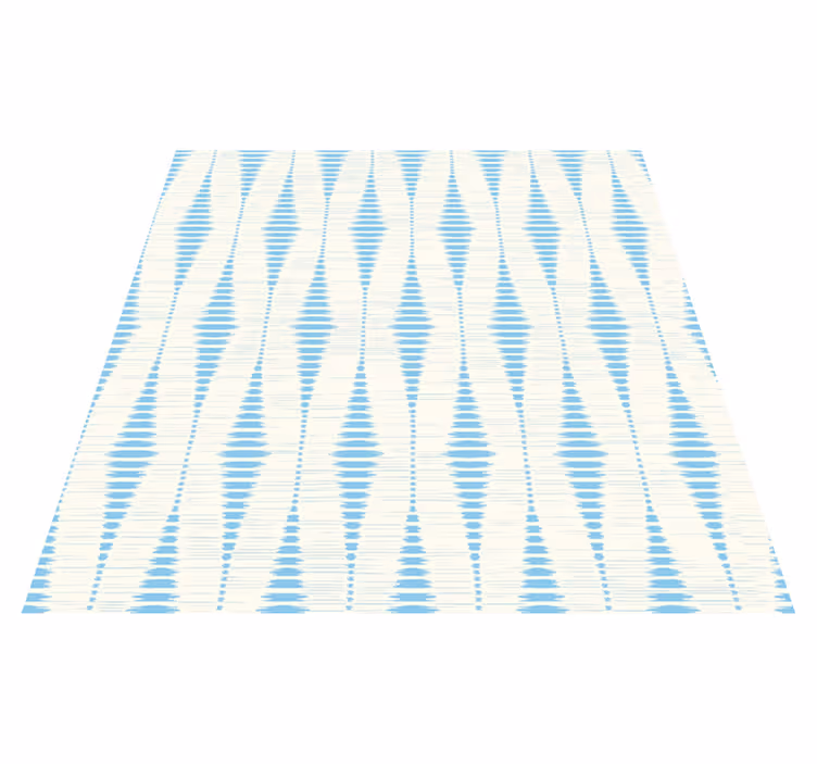 Vinylmatta geometrisk ljusblå rabaul ikat - Tenstickers