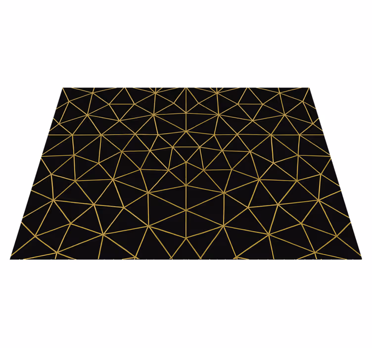 Vinylmatta geometrisk midnattsguld geometrisk nät - Tenstickers