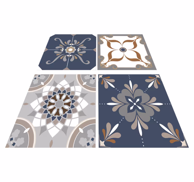 Vinylmatta badrum klassiska blommor - Tenstickers