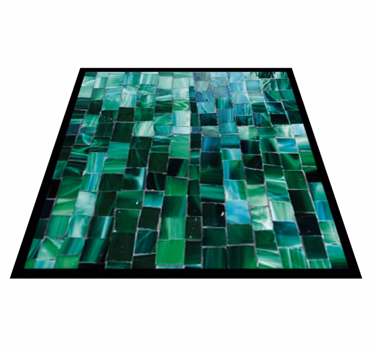 Vinylmatta badrum i grön mosaikgradient - Tenstickers
