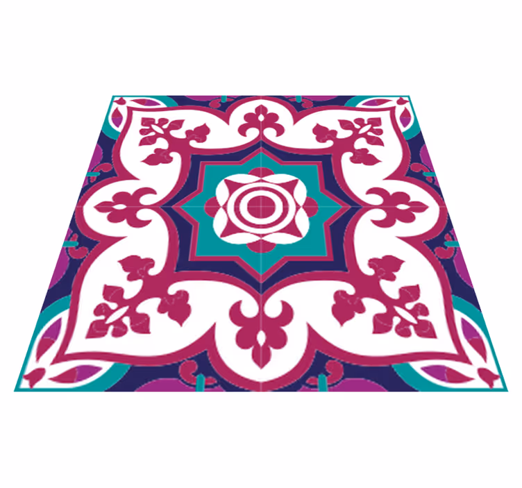 Vinylmatta badrum rosa marockansk kakelmönster - Tenstickers