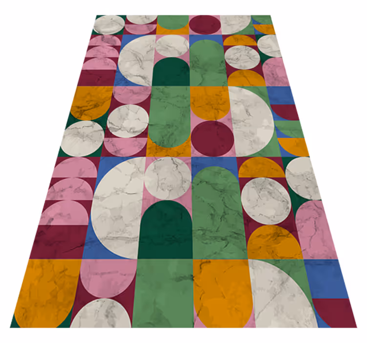 Vinylmatta badrum geometriska texturerade former - Tenstickers
