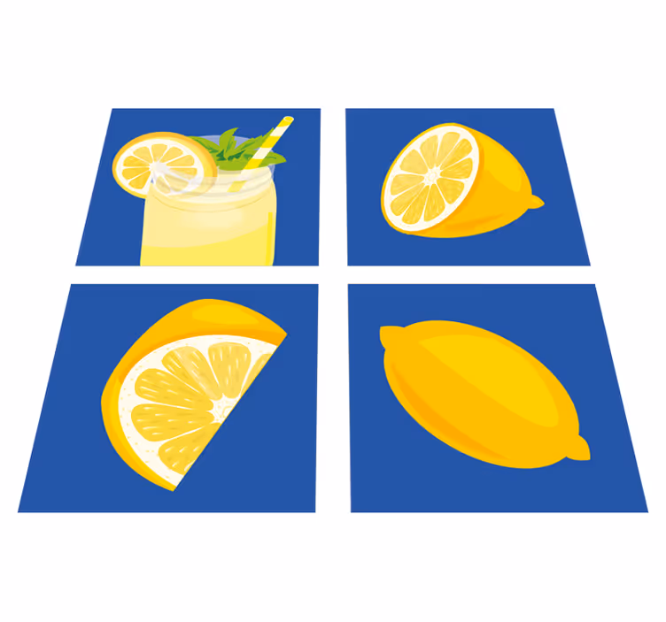 Vinylmatta kök citronjuice plattor - Tenstickers