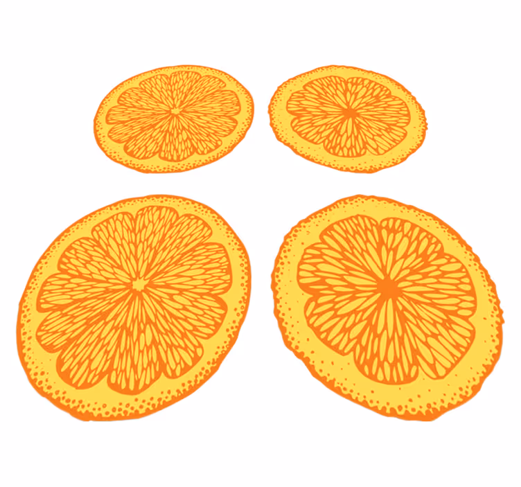 Vinylmatta kök orange handritad mönster pack stickers - Tenstickers