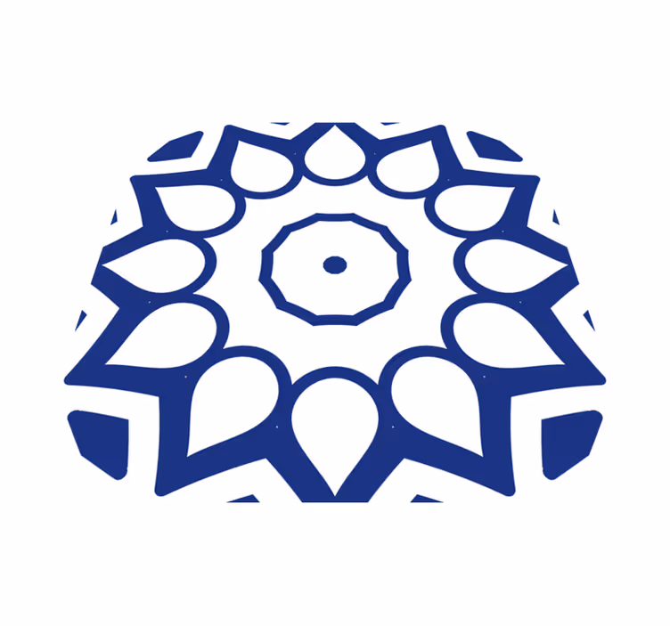 Vinylmatta kök delftsblå mandala blommor - Tenstickers