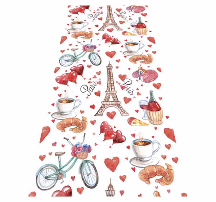Vinylmatta kök kärlek paris - Tenstickers