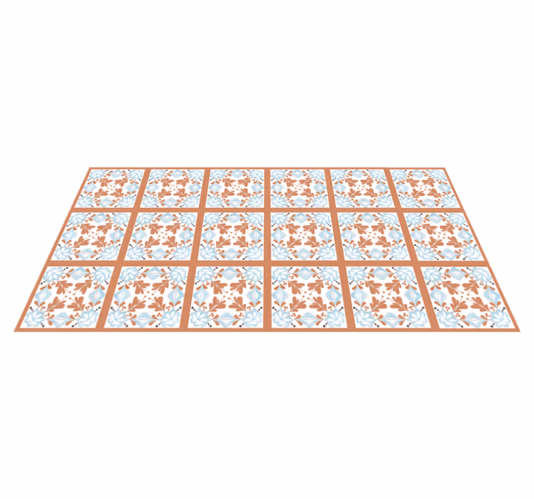 Vinylmatta kök blommiga medelhavskakel - Tenstickers