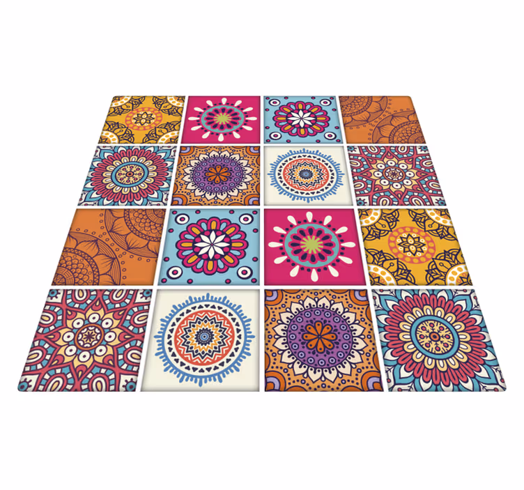 Vinylmatta kök mandala kökplattor - Tenstickers