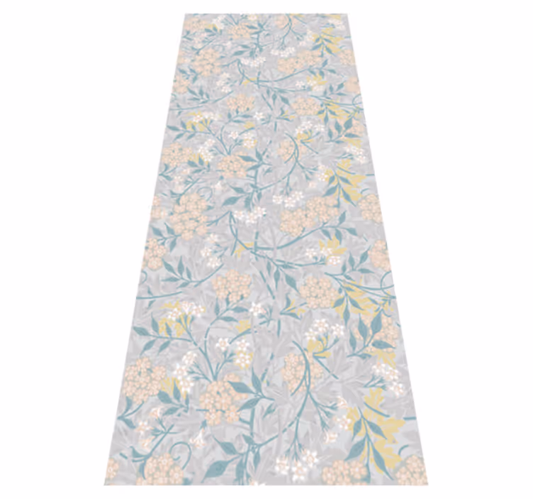 Vinylmatta sovrum 80-tals blommönster elegant - Tenstickers