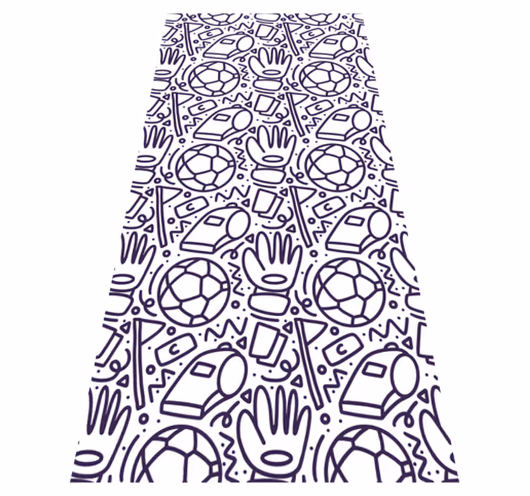 Sport doodle design vinylmatta sovrum - Tenstickers