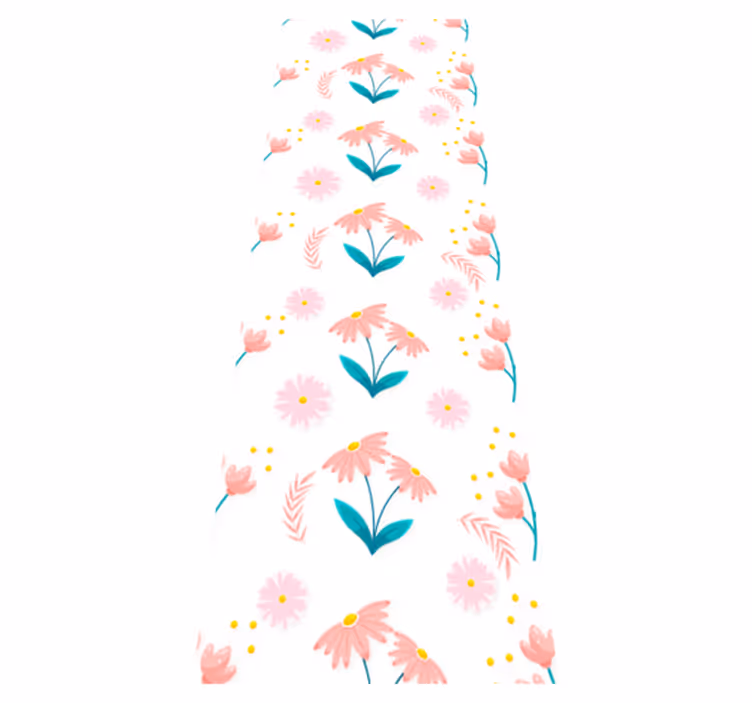 Vinylmatta sovrum minimalistiska pastellblommor och prickar - Tenstickers