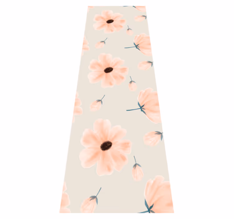 Vinylmatta sovrum aquarella stora blommor - Tenstickers