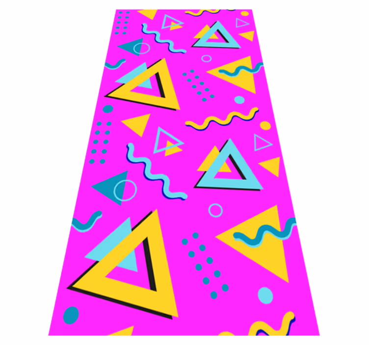 Vinylmatta sovrum memphis retro 80 geometriska former - Tenstickers