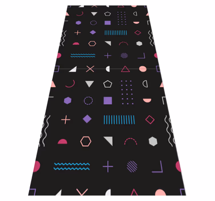 Vinylmatta sovrum multicolour retroformer - Tenstickers