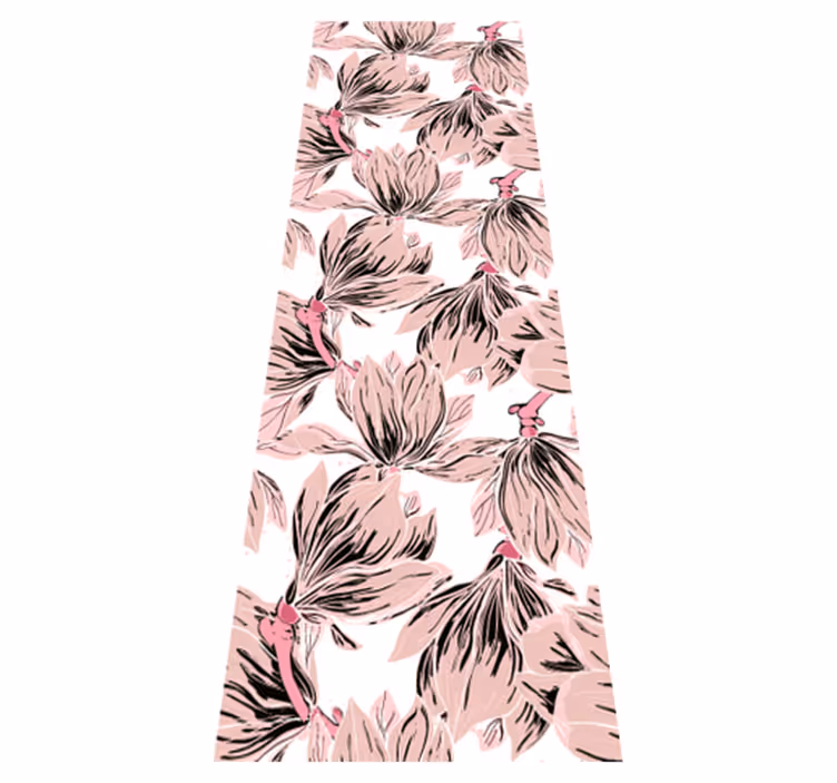 Vinylmatta sovrum närbild av vita och rosa magnolior - Tenstickers