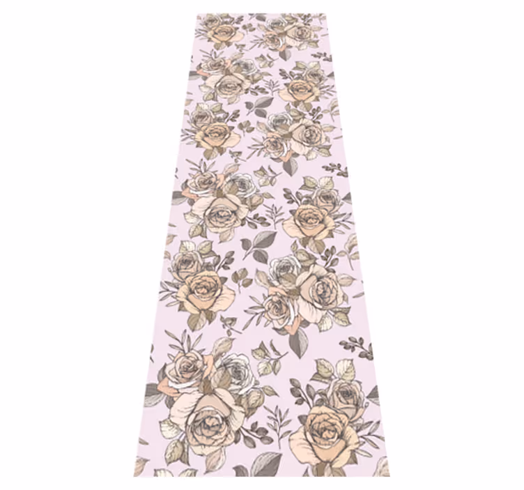 Vinylmatta sovrum shabby chic ros bakgrund - Tenstickers