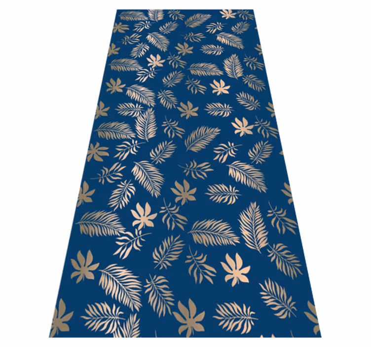 Vinylmatta sovrum afrikansk stil blå blommor design - Tenstickers