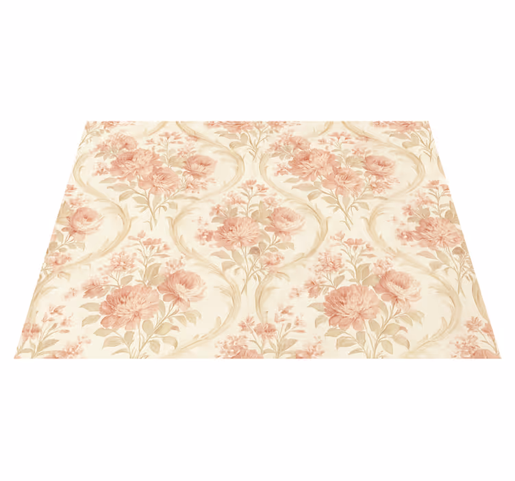 Vinylmatta sovrum vintage ljusvättade blommor design - Tenstickers