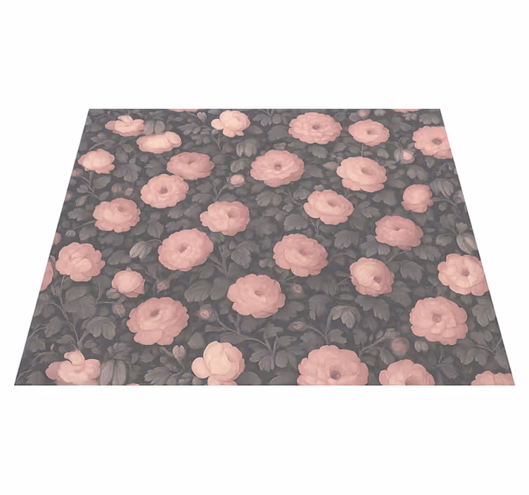 Vinylmatta sovrum gammal rosa blommönster - Tenstickers