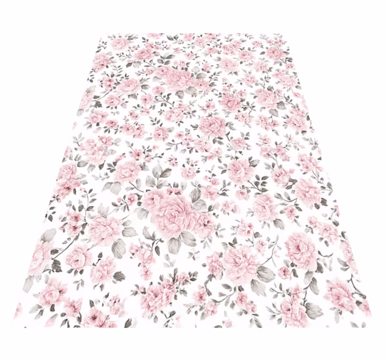 Vinylmatta sovrum gammaldags stora blommor design - Tenstickers