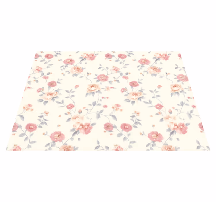Vinylmatta sovrum textil blommönster - Tenstickers