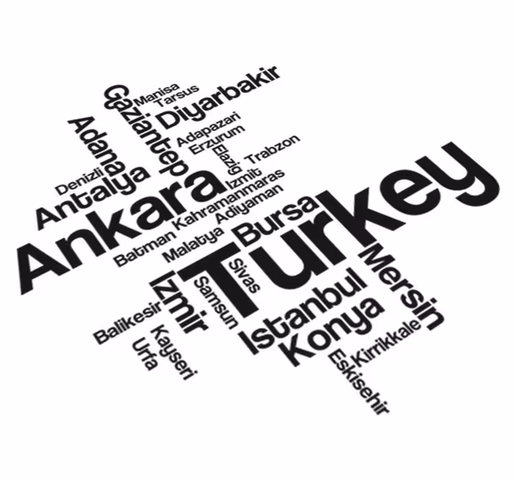 Vinylmatta sovrum med dekorativ text turkiet - Tenstickers