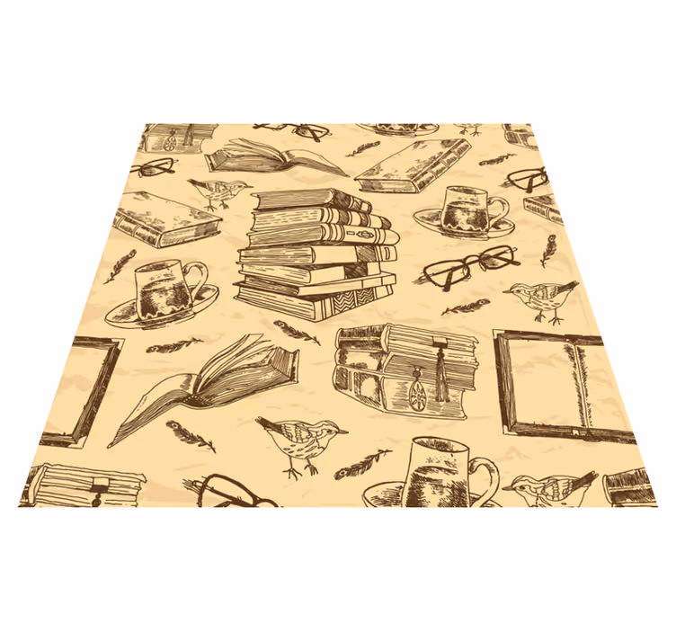 Vinylmatta studera gamla biblioteket - Tenstickers