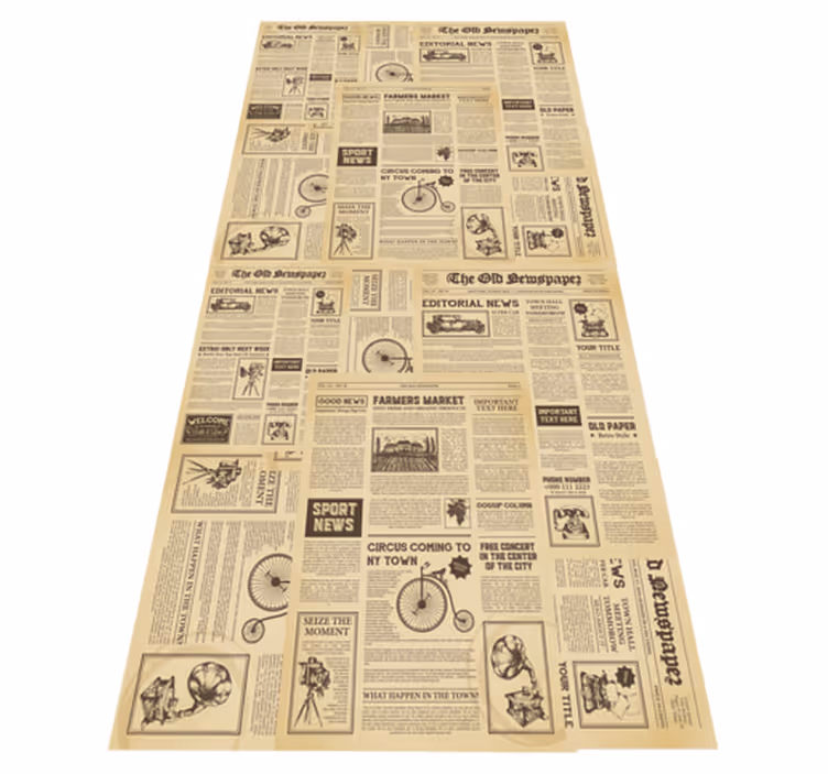 Vinylmatta studera vintage amerikansk tidning - Tenstickers