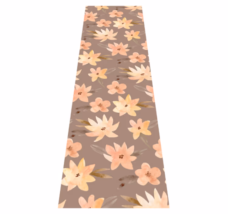 Vinylmatta sovrum aquarella blommor pastellfärger - Tenstickers