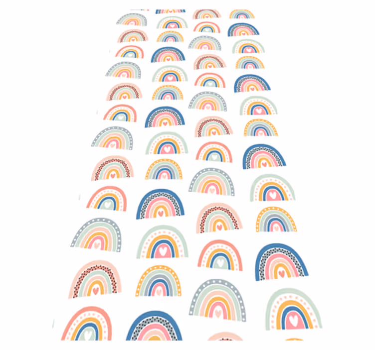Vinylmatta sovrum färgglada minimalistiska regnbågar - Tenstickers