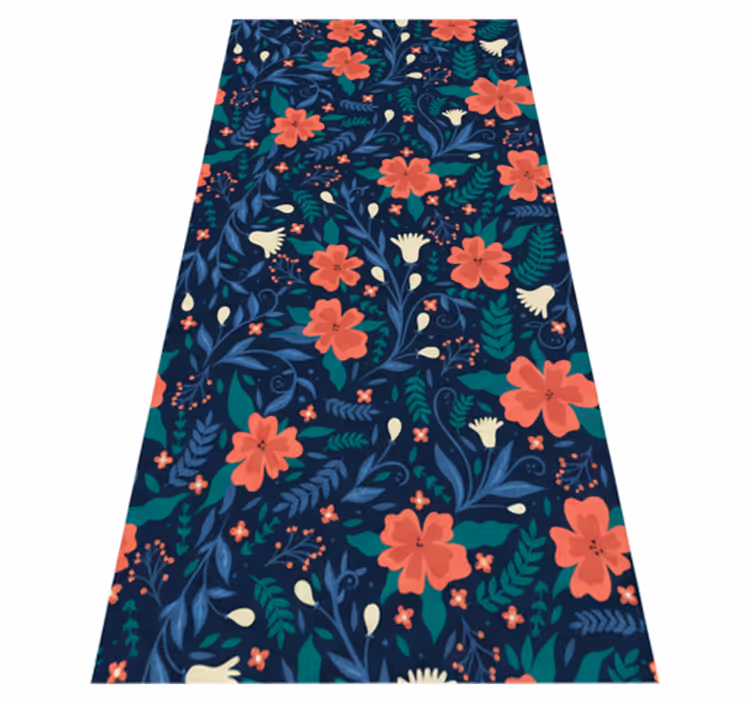 Vinylmatta sovrum nordisk stil konstnärliga blommor - Tenstickers