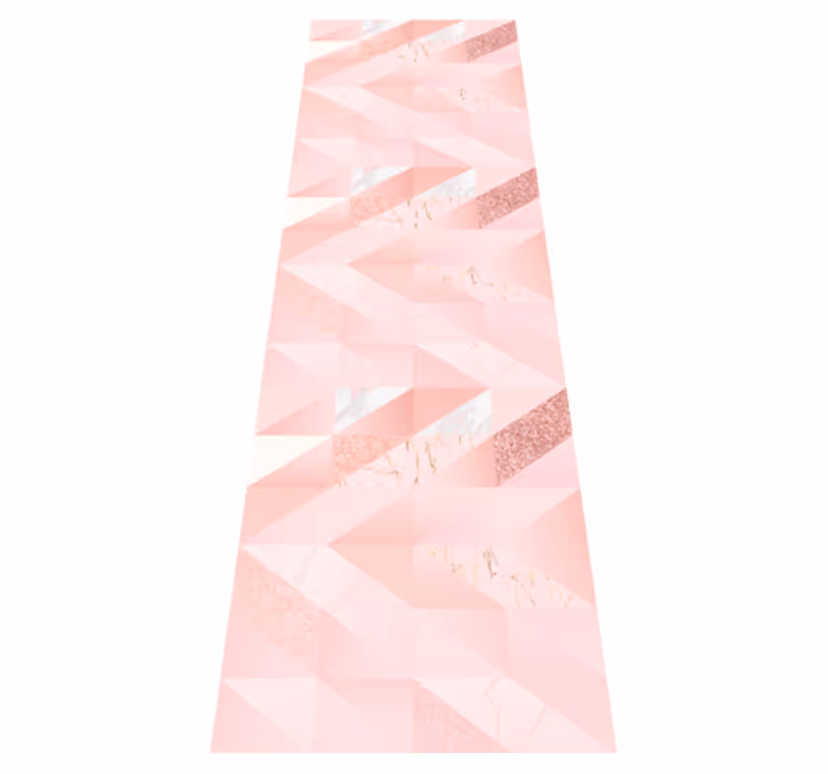 Vinylmatta sovrum med gullig rosa geometrisk bakgrund - Tenstickers