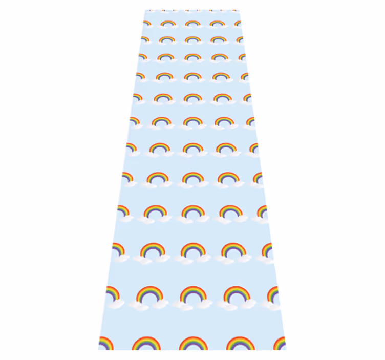 Vinylmatta sovrum färgglad fin regnbåge och moln - Tenstickers