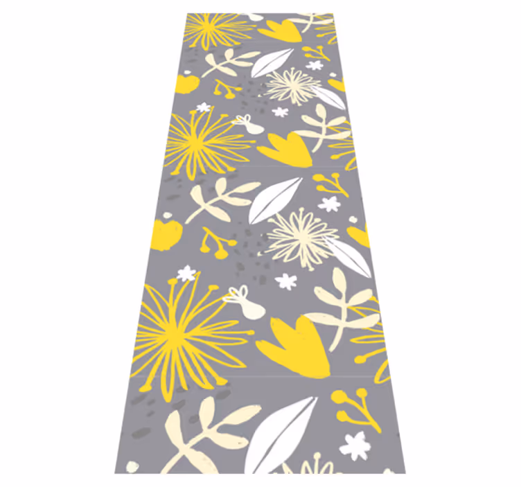 Vinylmatta sovrum pantone vintage blommor - Tenstickers