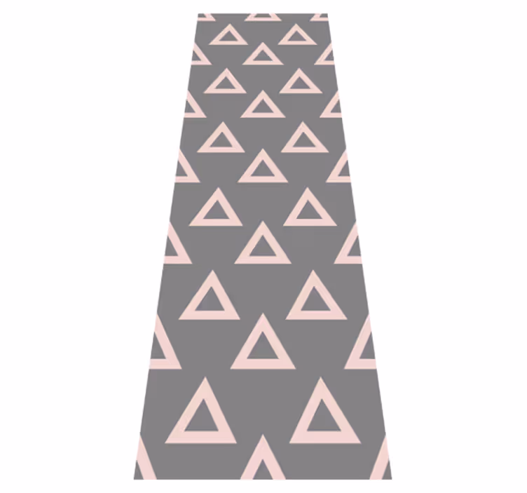 Vinylmatta sovrum rosa och grå trianglar - Tenstickers
