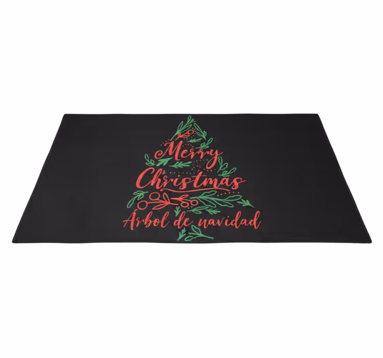 Vinylmatta sovrum julgran god jul - Tenstickers