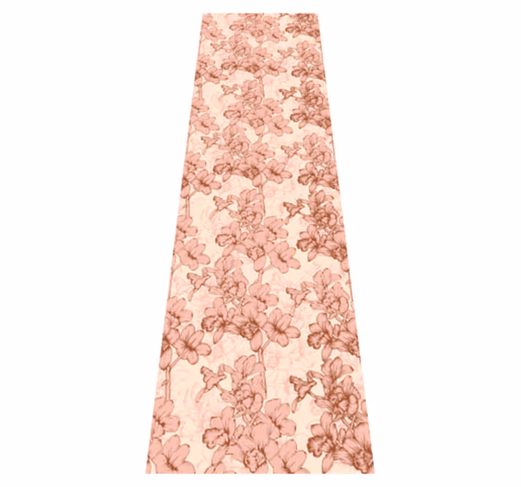 Vinylmatta scandinaviska vintage 3d blommor - Tenstickers