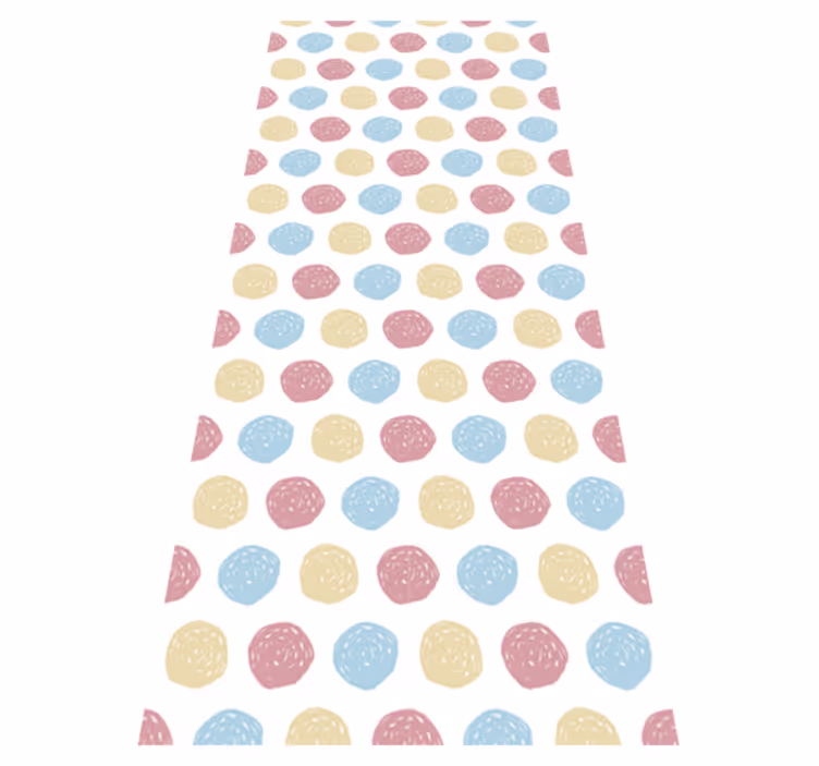 Vinylmatta scandinaviska pastellfärgade prickar - Tenstickers