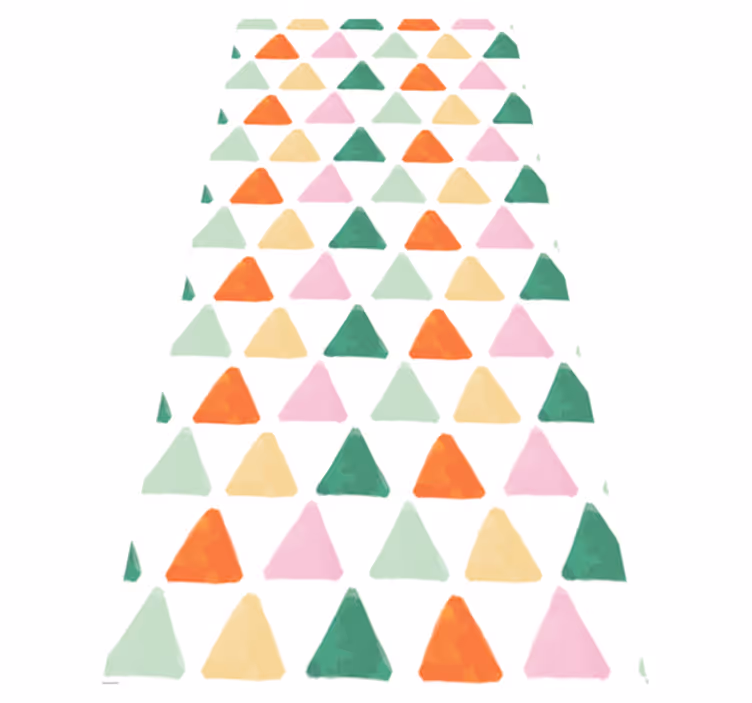 Vinylmatta scandinaviska pastellfärgade trianglar mönster - Tenstickers