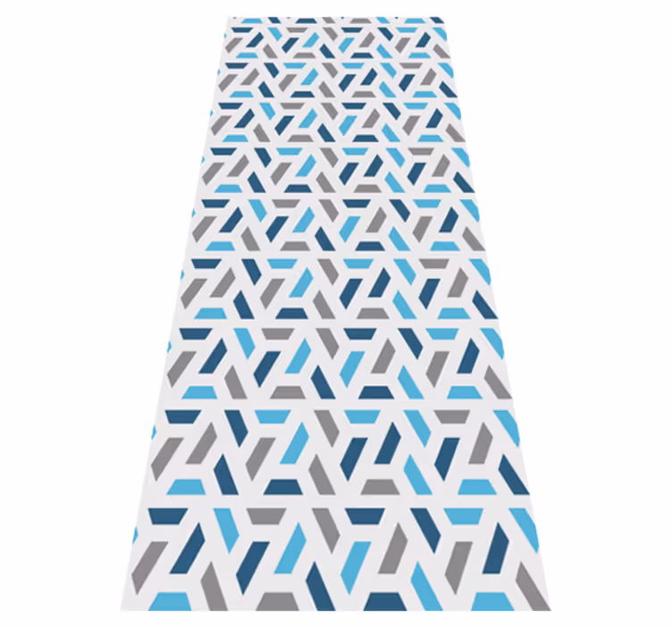 Vinylmatta scandinaviska blå och grön geometrisk mönster - Tenstickers