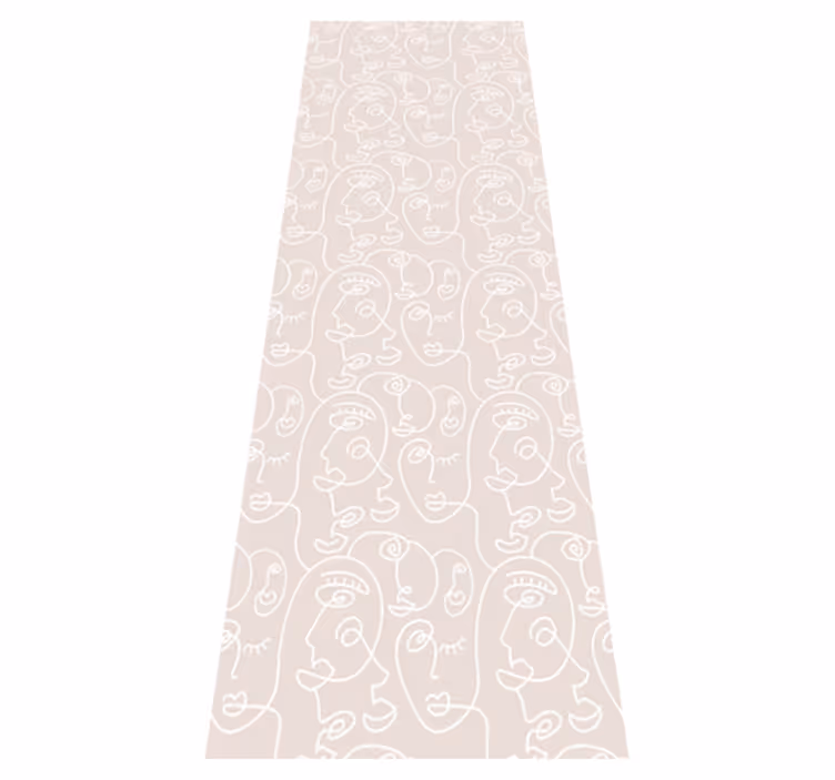 Vinylmatta scandinaviska nordisk design rosa och vit mönster - Tenstickers