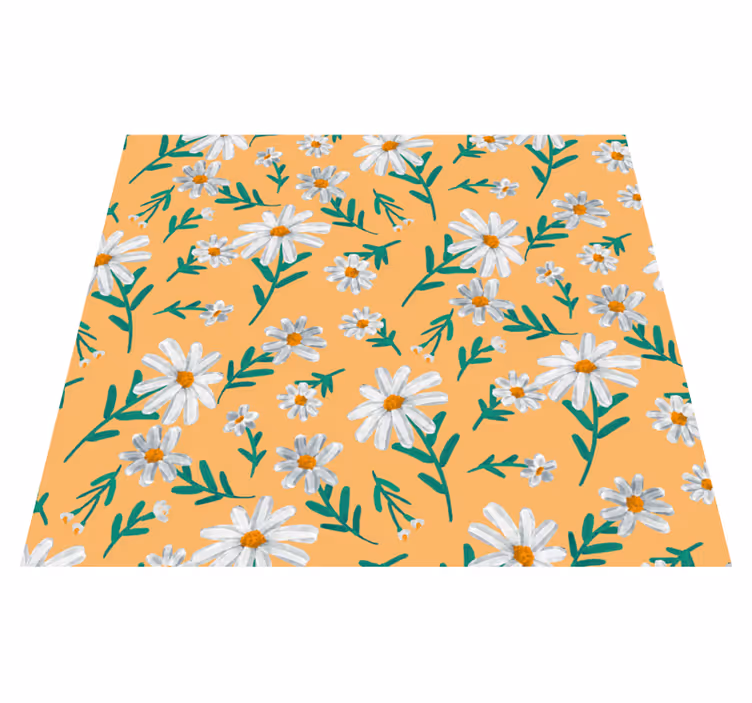 Vinylmatta natur prästkrage blomma gul bakgrund - Tenstickers