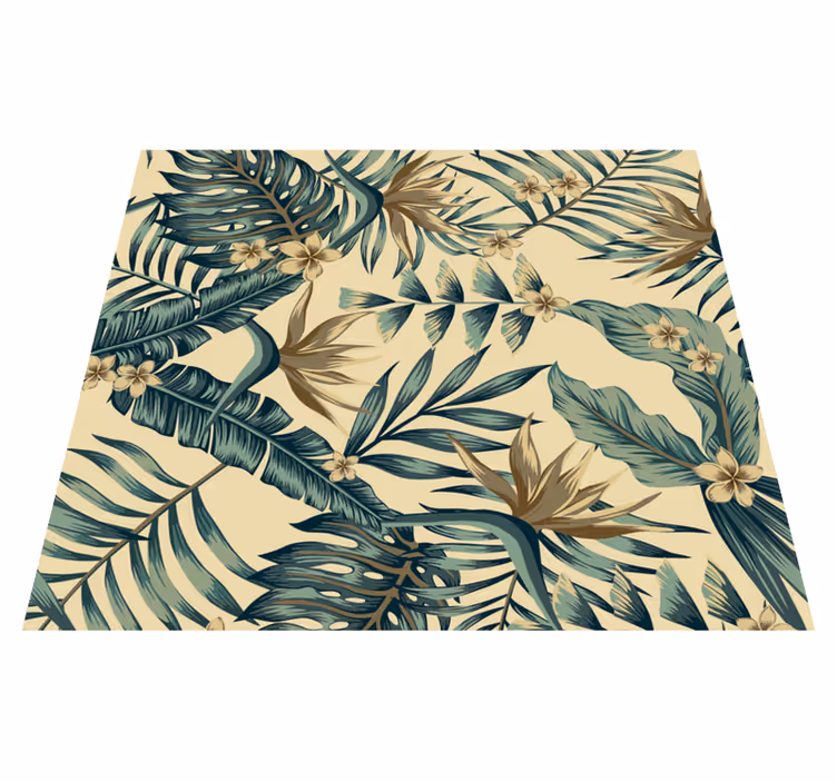 Vinylmatta natur tropiska blad - Tenstickers