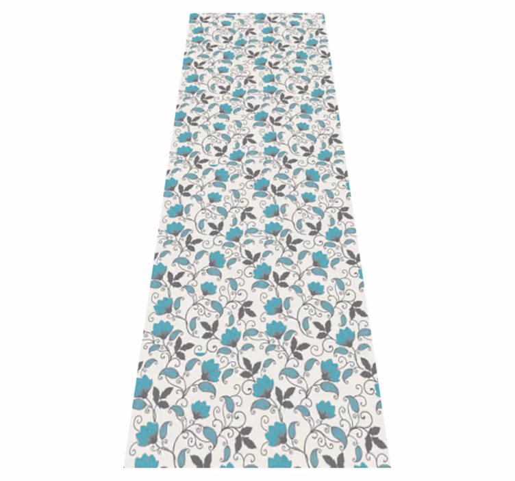 Vinylmatta natur teal lotusblomma - Tenstickers