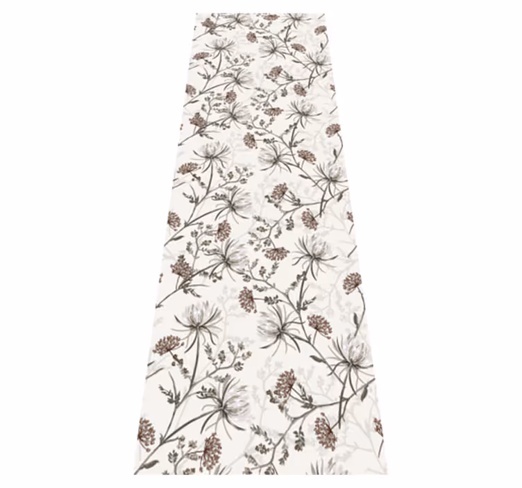 Vinylmatta natur vintage beige blommor minimalistisk design - Tenstickers