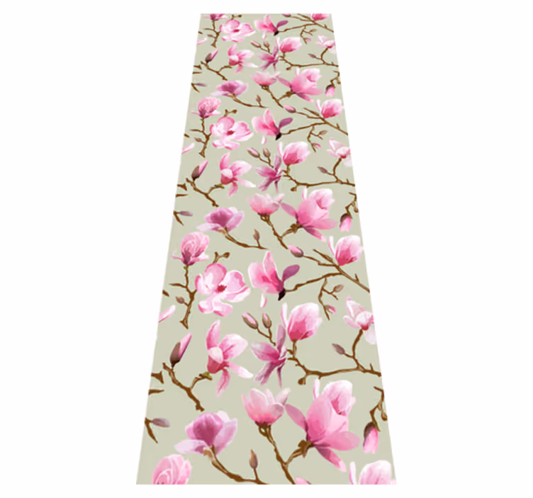 Vinylmatta natur vacker lila magnolia trädkrona - Tenstickers