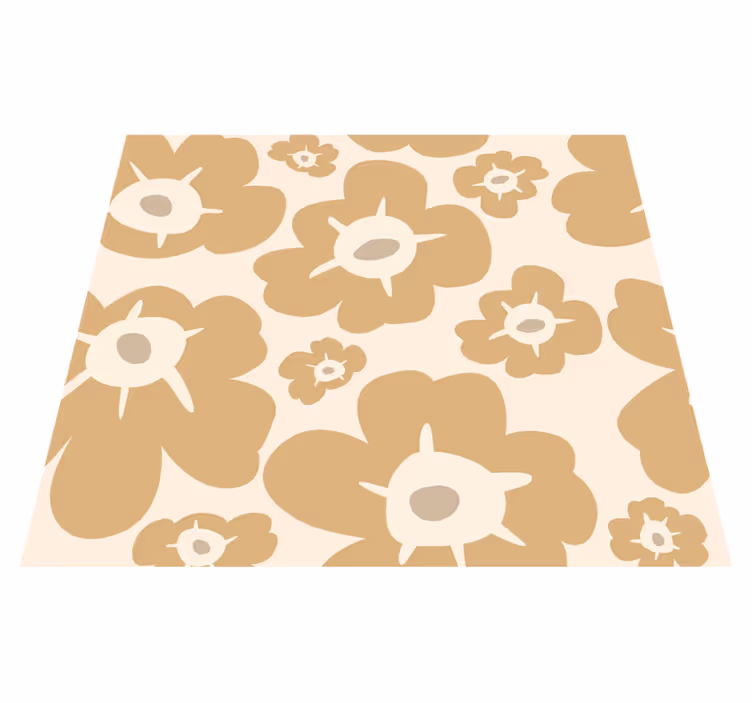 Vinylmatta natur beige vallmo - Tenstickers