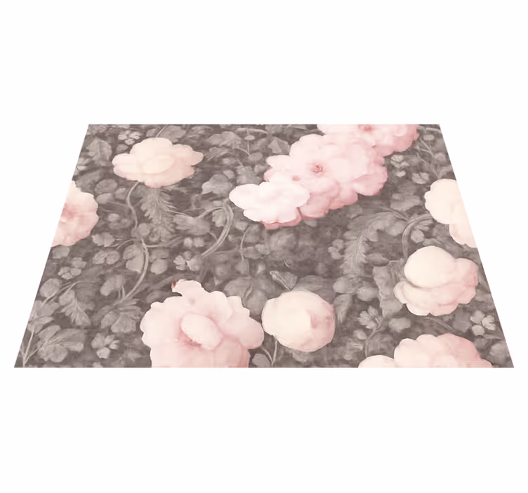 Vinylmatta natur vintage linneblomma - Tenstickers